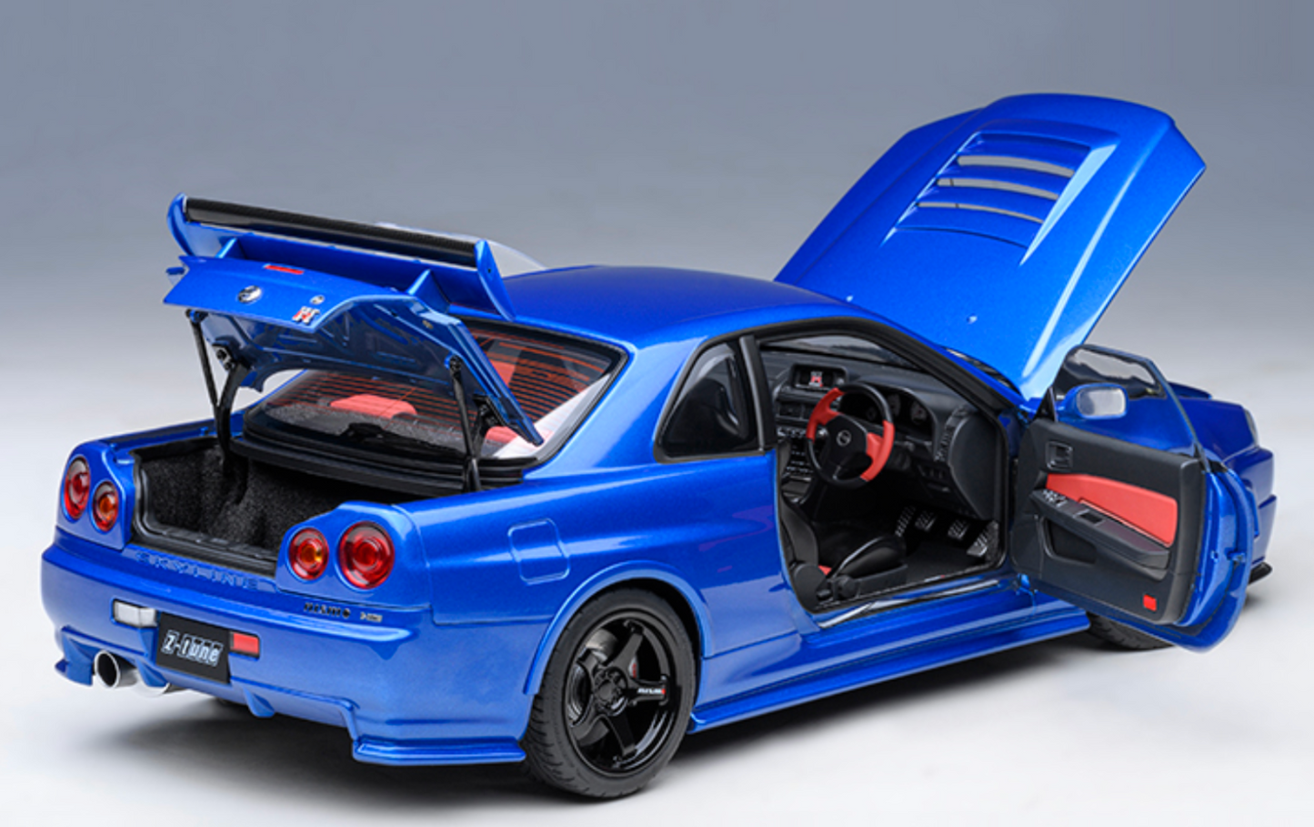 NISSAN NISMO (R34) GT-R-Z-TUNE - BAYSIDE BLUE - AUTOART 1/18 - DIECAST MODEL CAR