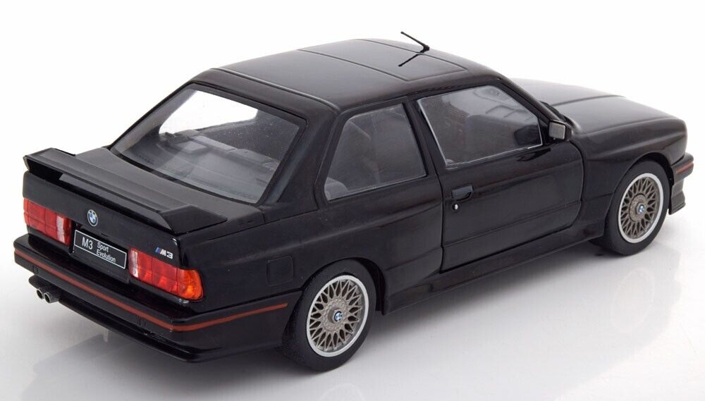 1990 BMW M3 E30 BLACK 1/18 DIECAST MODEL CAR BY SOLIDO