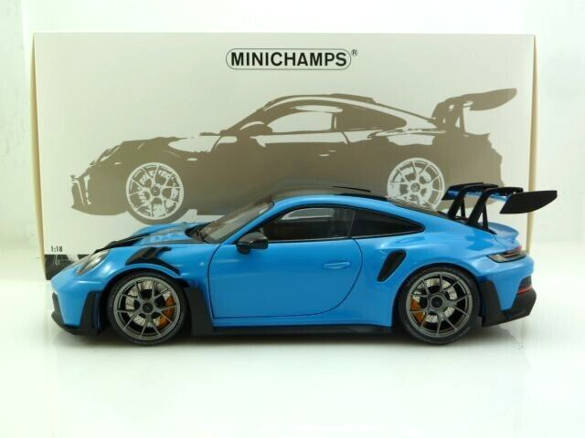 Minichamps Porsche 911 (992) GT3 RS Weissach Package Riviera Blue 1:18 Scale