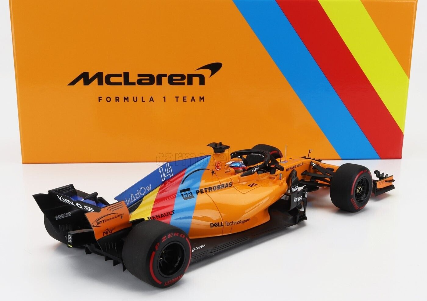 McLaren F1 MCL33 Fernando Alonso Abu Dhabi 2018 Ltd. Ed. Box Set 1/18 Minichamps