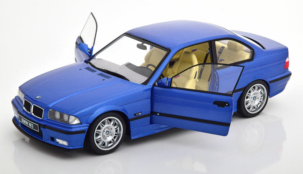 1/18 scale 1996 E36 BMW M3 in Estoril Blue Model Car by SOLIDO