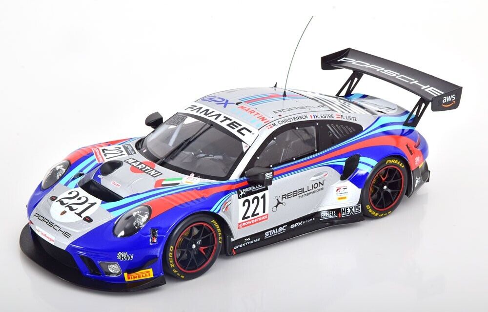 1/18 Scale IXO 911 Porsche GT3 R Martini Racing 24H Spa 2022 Diecast Model Car