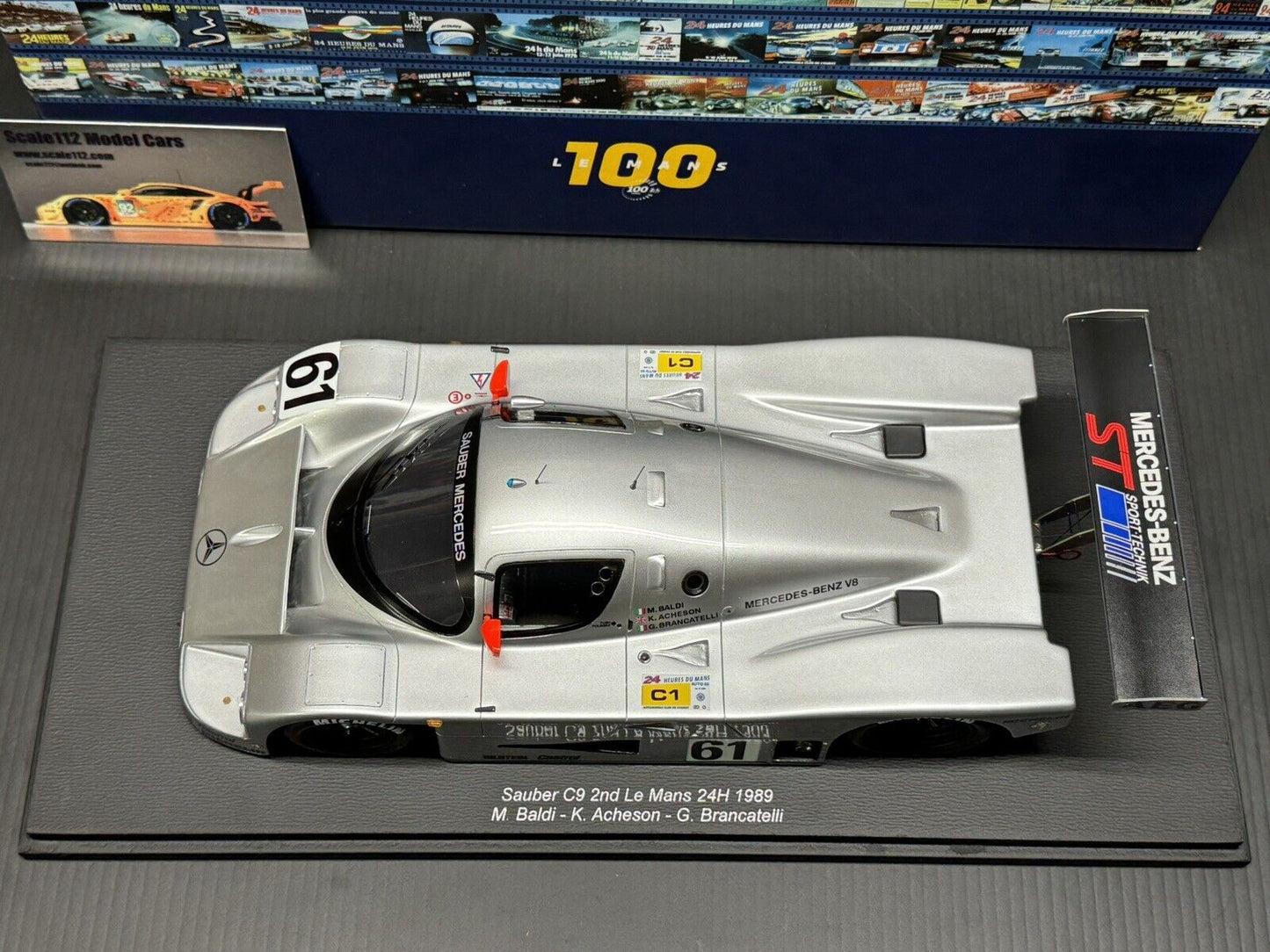 1/18 Spark Sauber Mercedes-Benz C9 #61 1989 LeMans 24hr  W/ Display Case