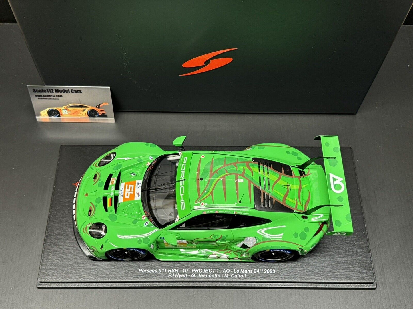 Porsche 911 RSR #56 Lemans  24Hr. 2023 AO Racing "Rexy" 1/18 Scale by Spark