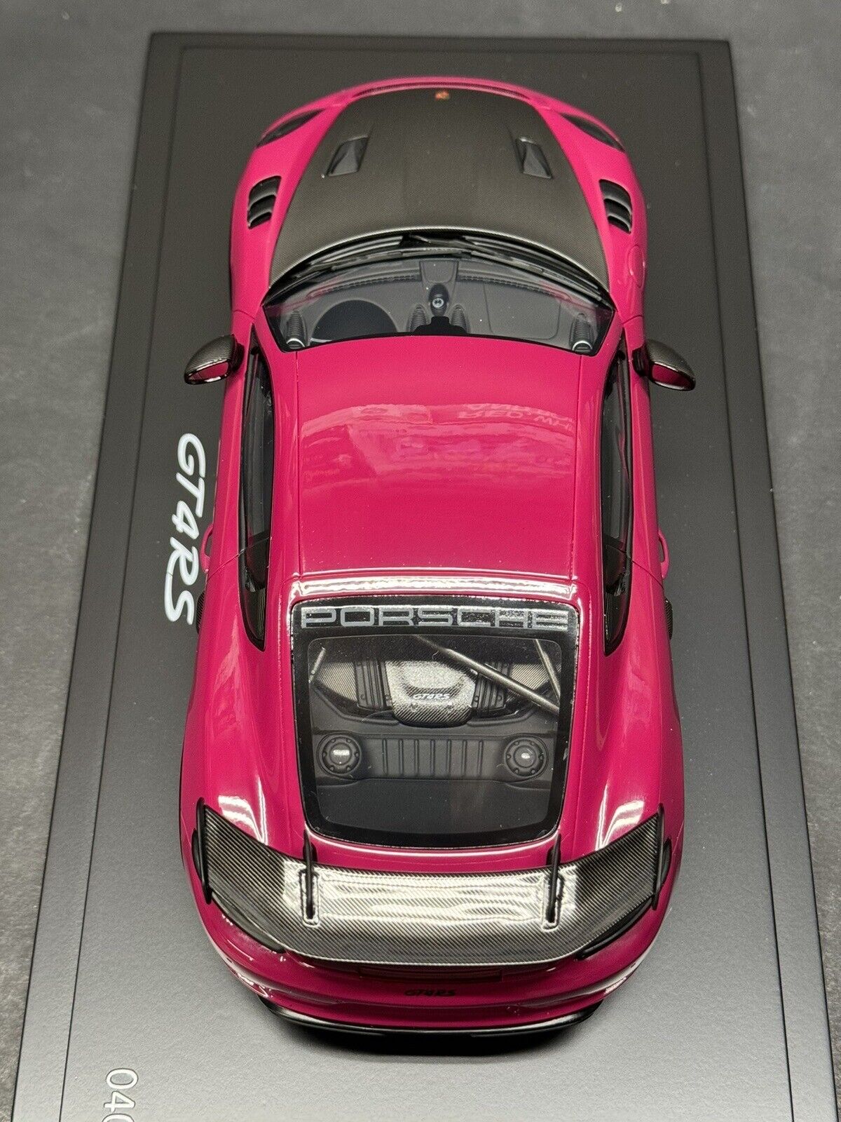 Porsche 718 GT4 RS Rubystone Red (982) w/ Display Case 1/18 Spark Dealer Edition