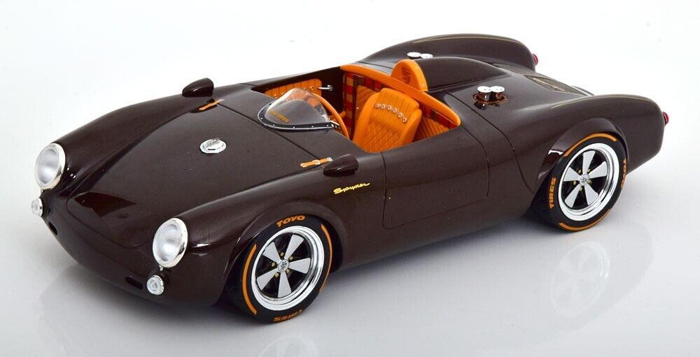 1/18 Scale Porsche 550 Spyder S-Klub Slang 500 & Jonsibal in Brown by GT Spirit