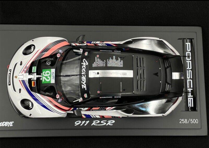 1/18 Scale Spark 911 RSR 991 #92 WEC 2022 8 hours of Bahrain With Display Case