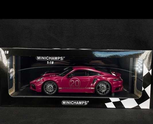 1/18 Scale 2021 Porsche 992 911 Turbo S Ruby Red by Minichamps  Ltd. 504