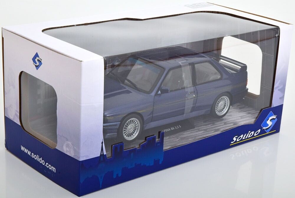 BMW M3 E30 1990 Alpina B6 3.5S MAURITUS BLUE  1/18 DIECAST MODEL SOLIDO