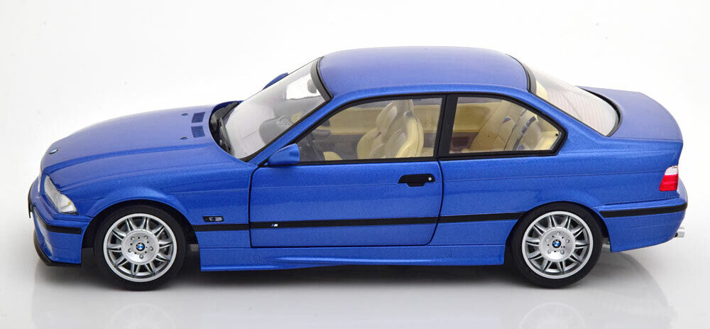 1/18 scale 1996 E36 BMW M3 in Estoril Blue Model Car by SOLIDO