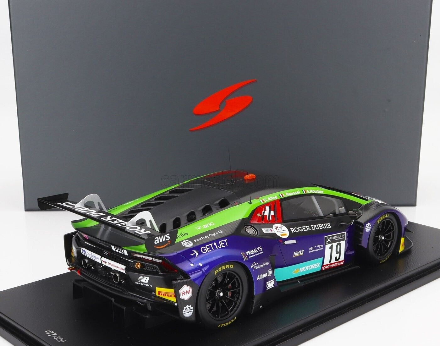 LAMBORGHINI HURACAN GT3 - EMIL FREY RACING #19 24 H SPA - SPARK 1/18 SCALE