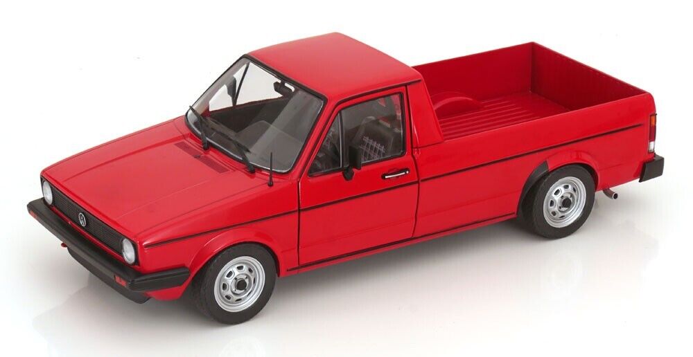 1/18 SCALE 1983 VOLKSWAGEN MK1 CADDY IN MARS RED DIECAST MODEL CAR BY SOLIDO