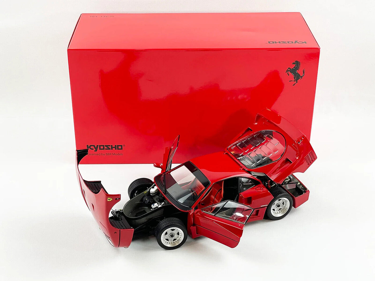 1/18 Scale Ferrari F40 Red Diecast Model Car w/ Opening parts by BBR for Kyosho