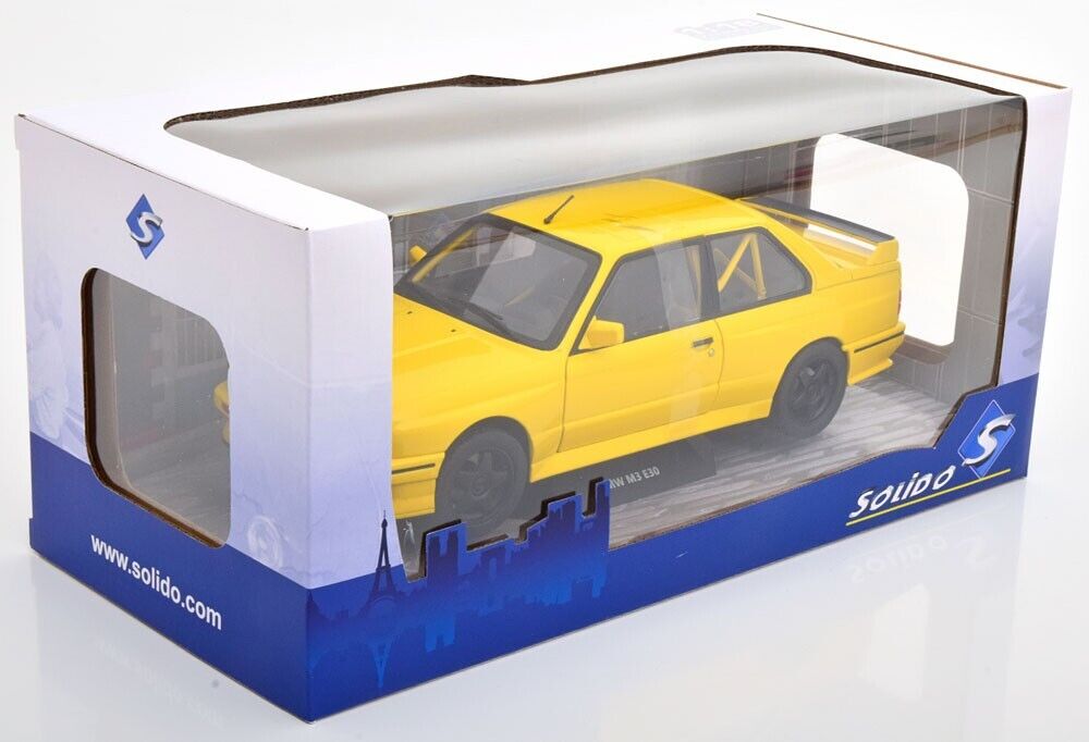 1990 BMW M3 E30 DAKAR YELLOW “STREET FIGHTER” 1/18 DIECAST MODEL SOLIDO S1801513