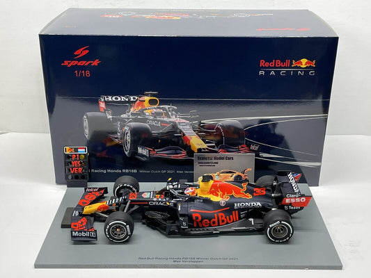 1/18 Scale Spark Red Bull Honda RB16B  Max Verstappen 2021 Dutch GP Winner