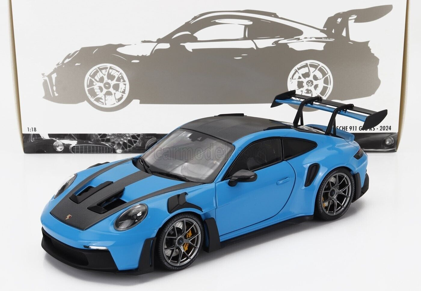 Minichamps Porsche 911 (992) GT3 RS Weissach Package Riviera Blue 1:18 Scale