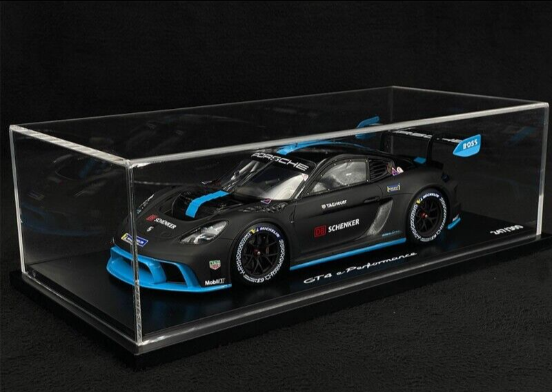 Porsche 718 Cayman GT4  E-Performance  Model Car w/ Display Case 1/18  Spark