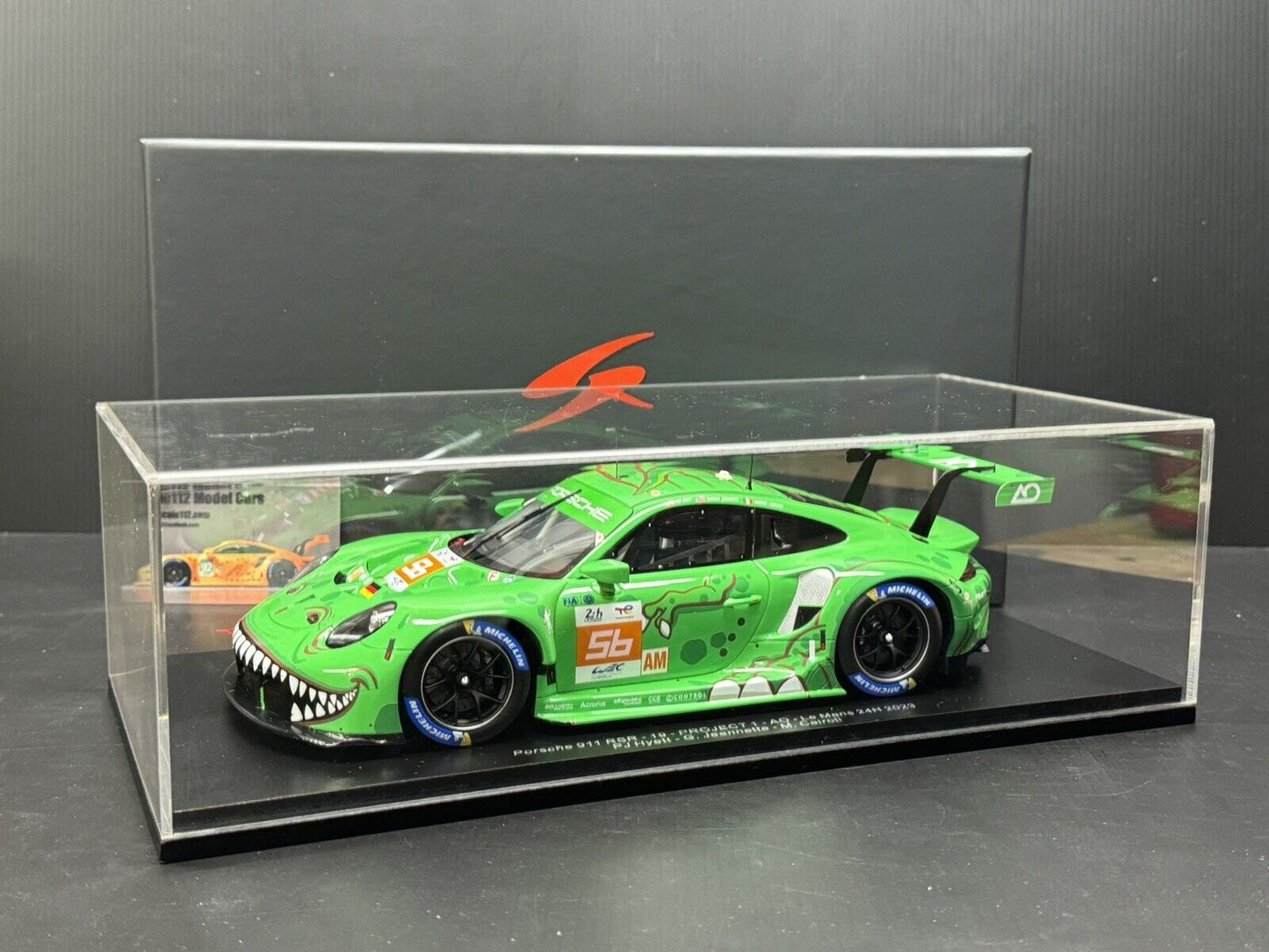 Porsche 911 RSR #56 Lemans  24Hr. 2023 AO Racing "Rexy" 1/18 Scale by Spark