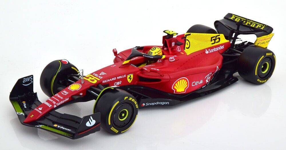 2022 Ferrari F1-75 Carlos Sainz Italian GP Diecast Model Car 1/18 Scale Bburago