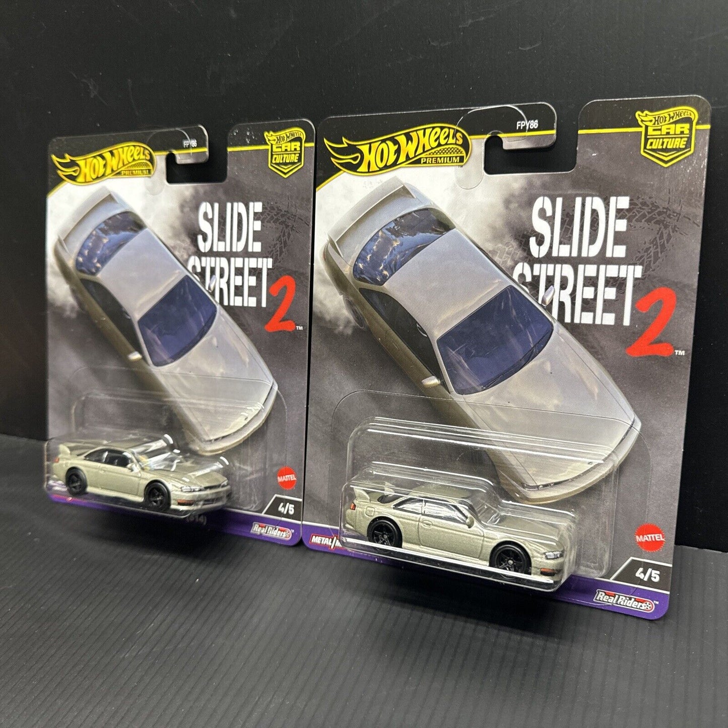 2024 Hot Wheels Premium Pop Culture Street Slide 2 Nissan 240SX S14 Lot Of 2