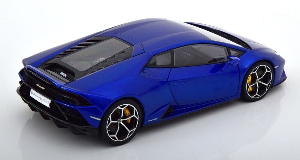 1/18 SCALE  LAMBORGHINI HURACAN EVO LU NETHUNS BLUE MODEL CAR BY AUTOART