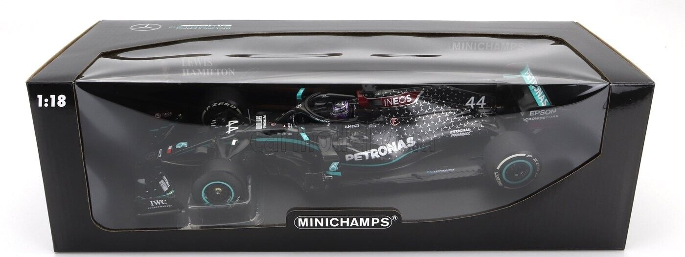 Mercedes W11 Lewis Hamilton #44 British GP Winner with blow out 1/18 Minichamps