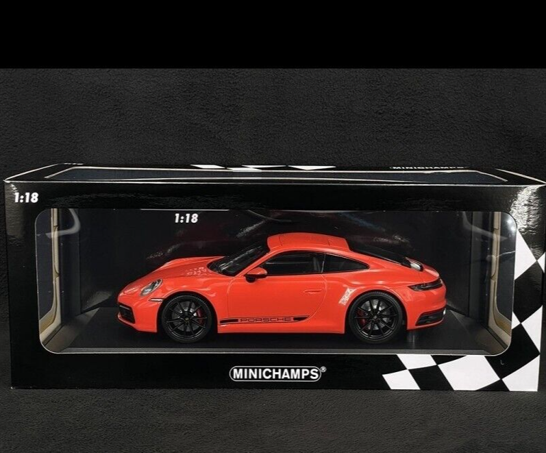 1/18 Scale 2019 Porsche 911 Carrera 4S Lava Orange by Minichamps