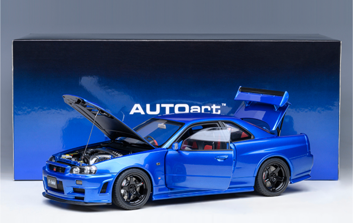 NISSAN NISMO (R34) GT-R-Z-TUNE - BAYSIDE BLUE - AUTOART 1/18 - DIECAST MODEL CAR