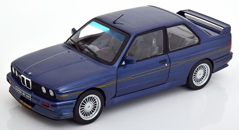 BMW M3 E30 1990 Alpina B6 3.5S MAURITUS BLUE  1/18 DIECAST MODEL SOLIDO