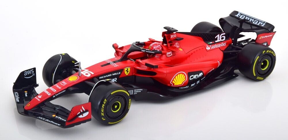 2023 Ferrari SF23 SF-23 Charles Leclerc 1/18 Scale Diecast Model Car By Bburago