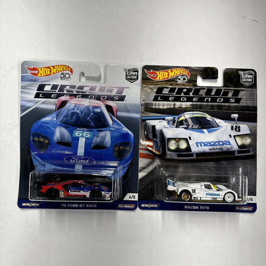 Hot Wheels 2018 Car Culture Circuit Legends Mazda 787B & Ford GT Lots Of 2