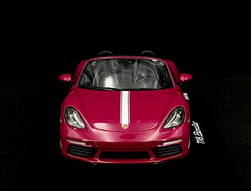 Porsche 718 Boxster Rubystone Red w/ Display Case 1/18 Spark Dealer Edition