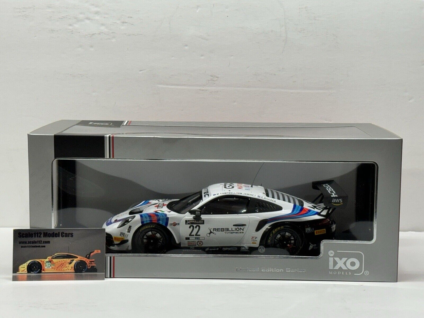 1/18 Scale IXO Porsche 911 GT3 R 24h Spa 2021 Martini Racing GPX Diecast Model