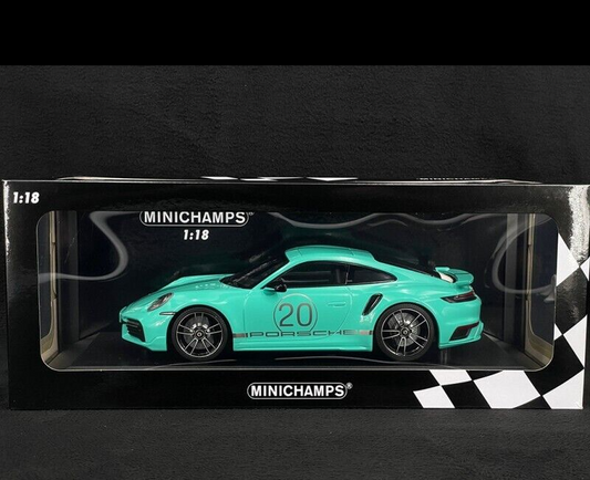 1/18 Scale 2021 Porsche 992 911 Turbo S Mint Green by Minichamps  Ltd. 504