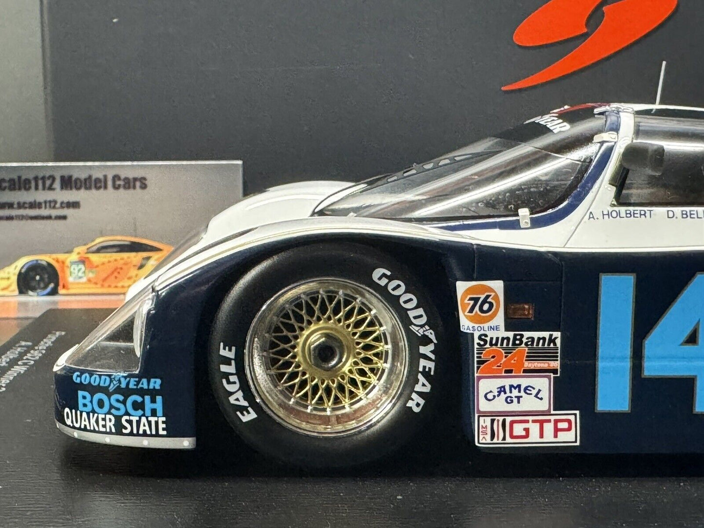 1/18 Spark Porsche 962 C #14 24h Daytona Lowenbrau IMSA w/ Display Case