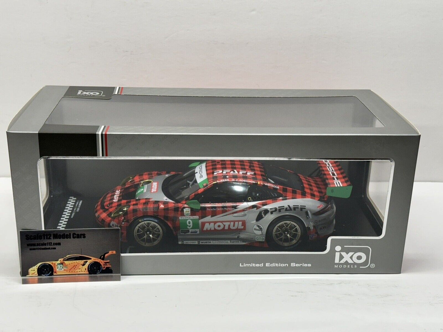 1/18 Scale IXO Porsche GT3 R #9 Winner GTD 24h Sebring 2021 Pfaff Motorsports