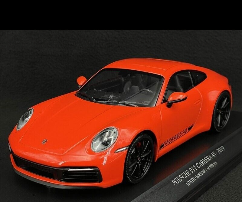 1/18 Scale 2019 Porsche 911 Carrera 4S Lava Orange by Minichamps