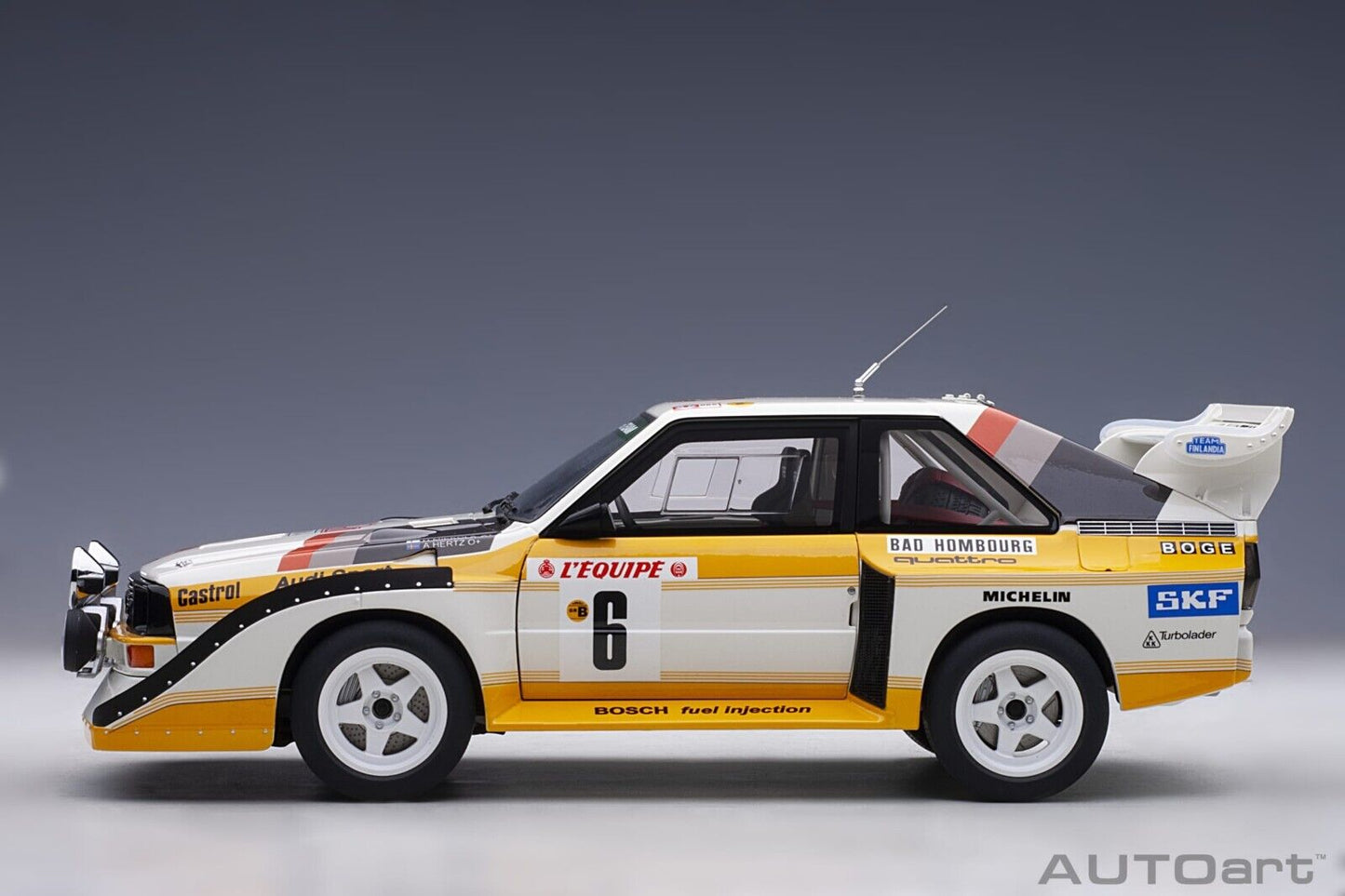 1/18 Scale Audi Quattro S1 Rally Monte Carlo 1986 #6 Model Car by AUTOart