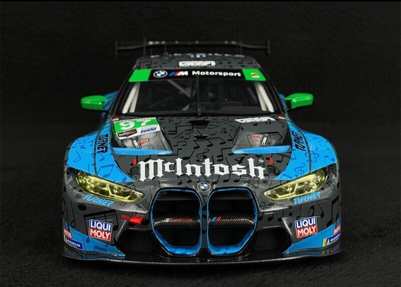 1/18 SCALE BMW M4 GT3 #97 2ND IMSA LAGUNA SECA 2023 TOP SPEED MODEL CAR