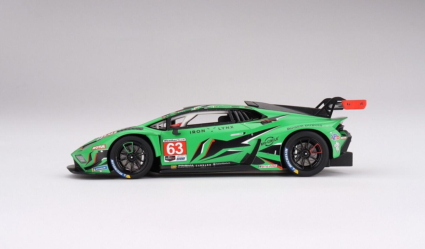 1/18 SCALE TOP SPEED IRON LYNX LAMBORGHINI HURACAN GT3 EVO2 #63 24H DAYTONA 2023