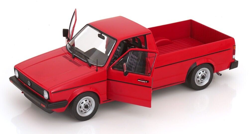 1/18 SCALE 1983 VOLKSWAGEN MK1 CADDY IN MARS RED DIECAST MODEL CAR BY SOLIDO