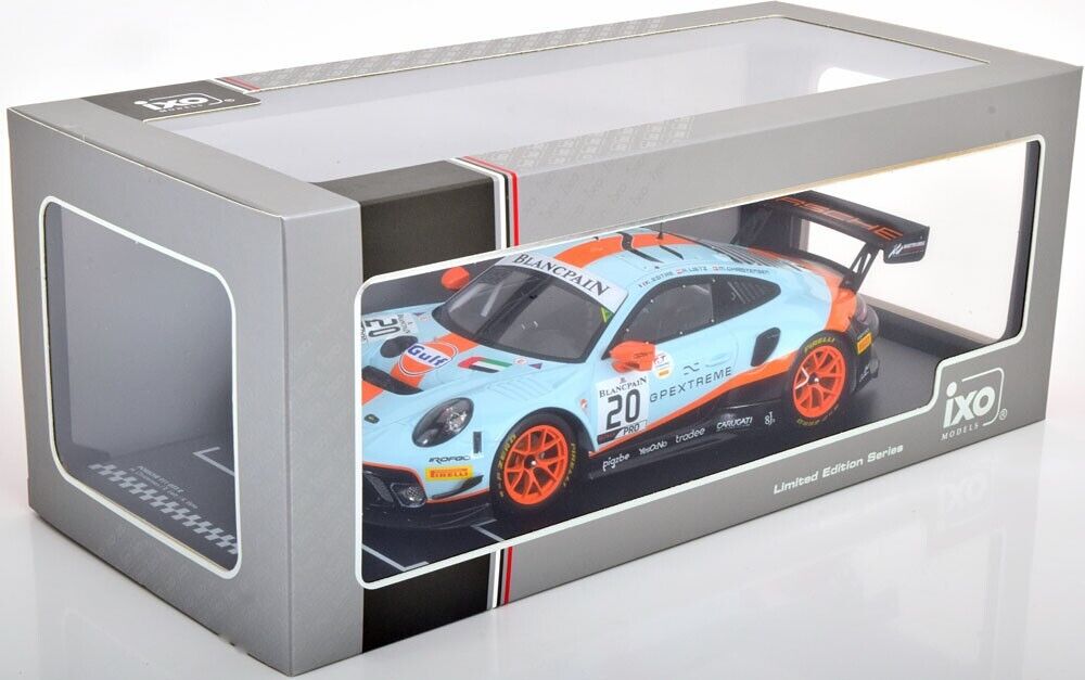 1/18 Scale IXO 911 GT3 RSR 991 24h of Spa 2019 #20 Gulf Livery Diecast Model Car