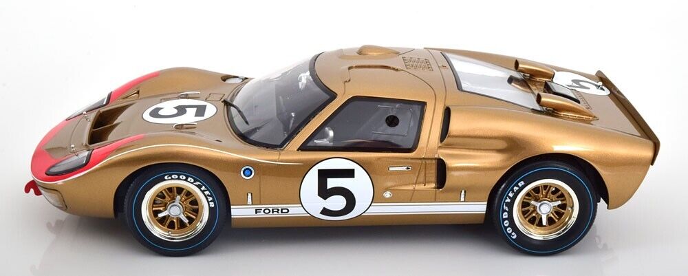 FORD GT40 MK2 #5 GOLD 1966 LeMANS 1/12 Scale Model Car by CMR