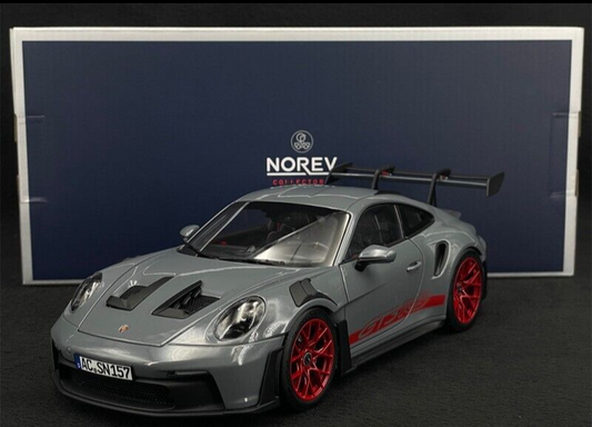 Porsche 911 992 GT3 RS Arctic Grey 1/18 Scale Diecast Model Car by Norev