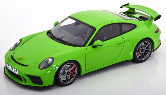 1/18 SCALE MINICHAMPS 2018 PORSCHE 911 GT3 GELBGRUN GREEN DIECAST MODEL CAR