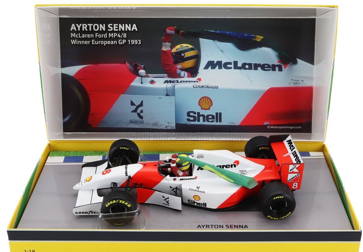 McLAREN F1 FORD MP4/8 V8 WINNER EUROPEAN GP 1993 SENNA 1/18 Minichamps Box Set