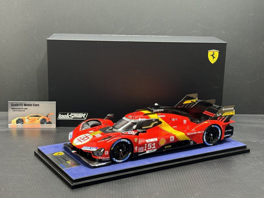 Ferrari 499P #51 Le Mans Winner 24hr 2023 1/18 Scale w/ Display Case - Looksmart