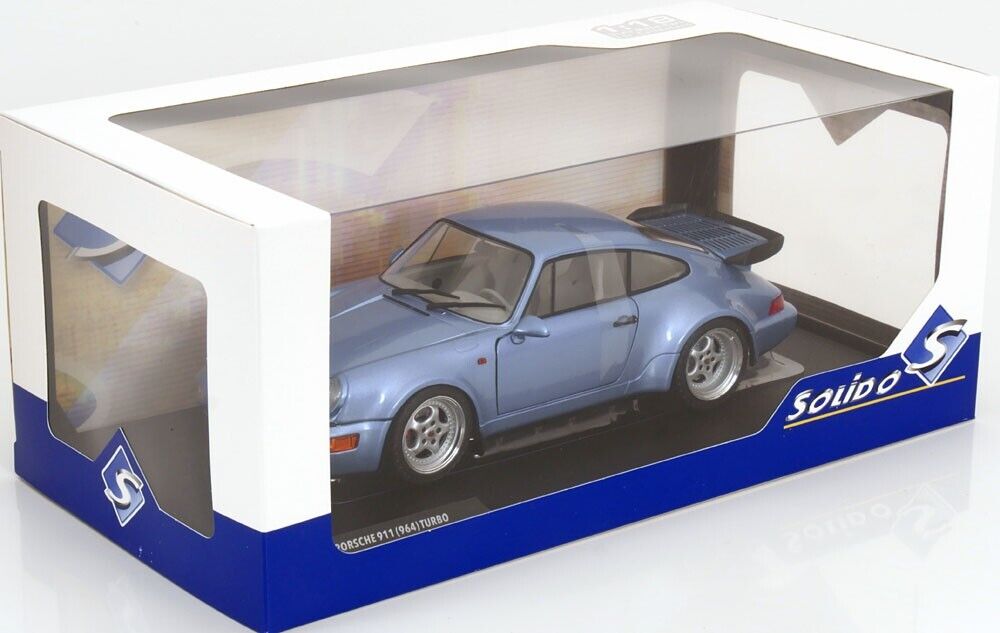 1/18 scale 1991 Porsche 964 911 Turbo 3.6 in Horizon Blue Metallic by SOLIDO