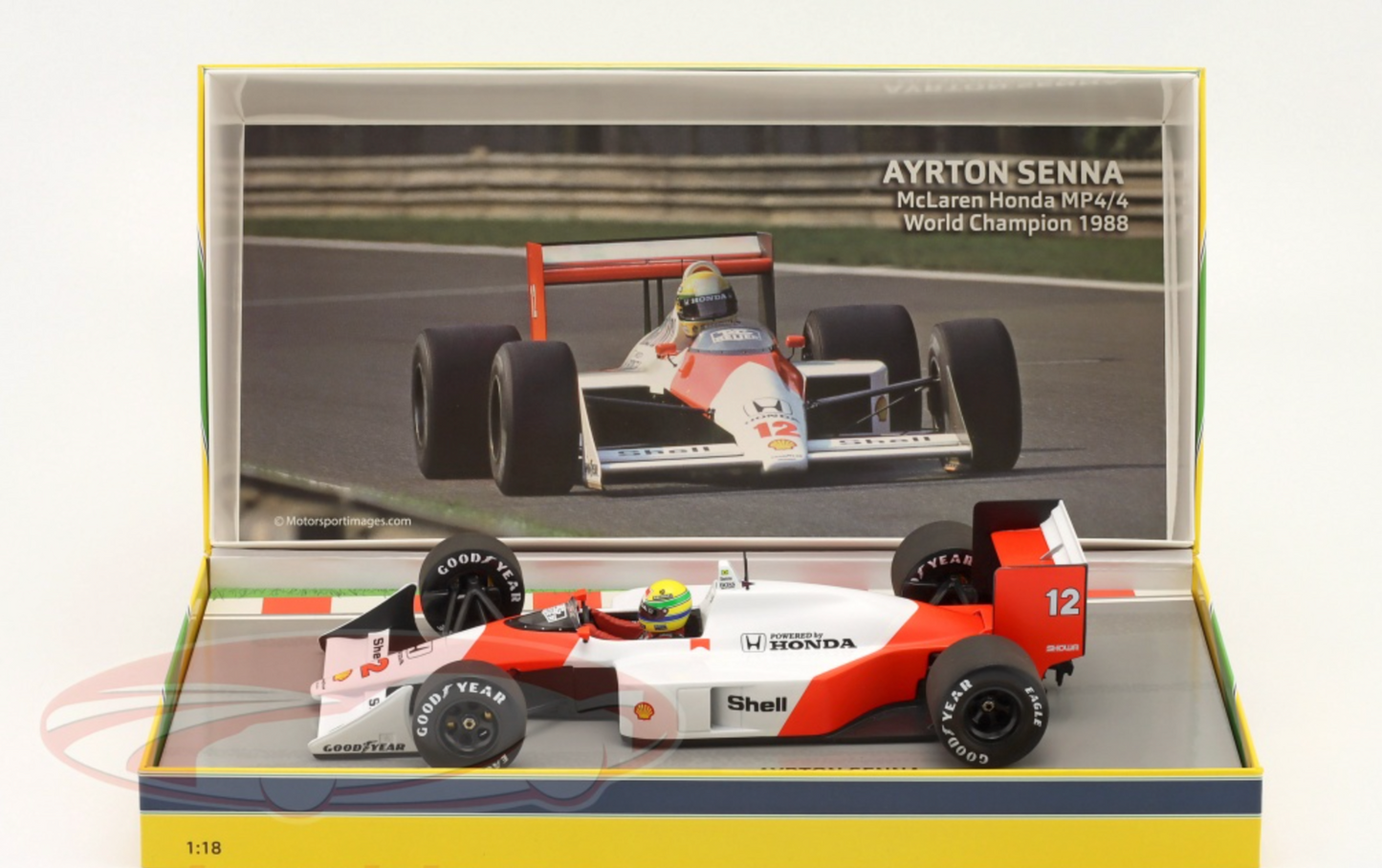 1/18 SCALE MINICHAMPS F1 MCLAREN HONDA MP4/4 #12 SENNA Special Edition Box Set