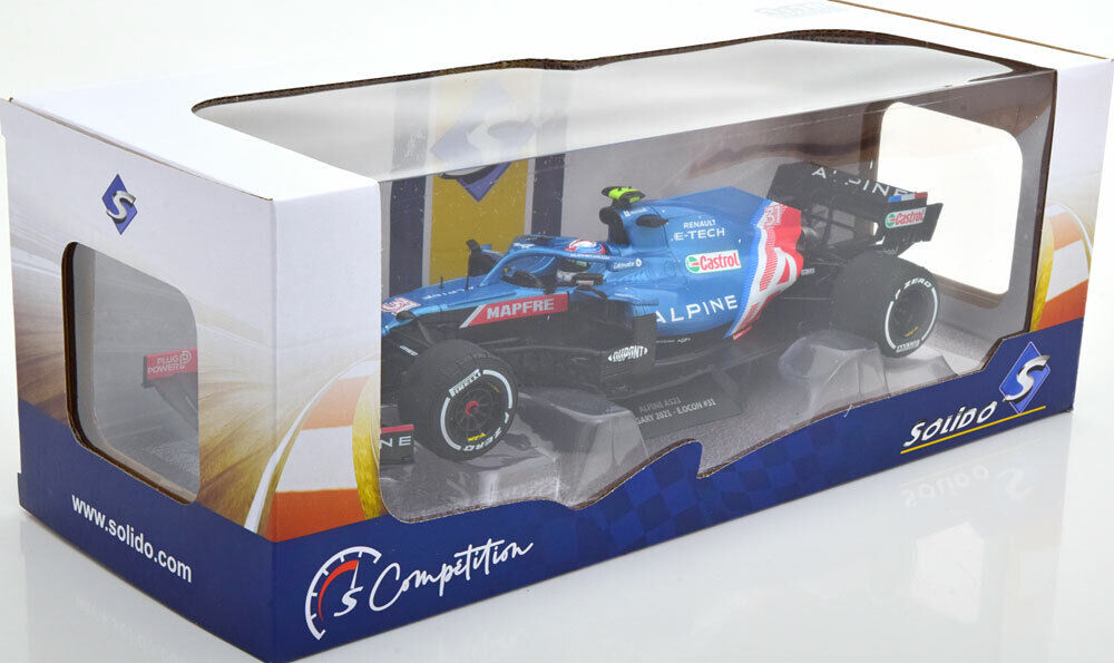 1/18 Scale Solido Esteban Ocon Alpine A521 #31 2021 F1 Hungarian GP Winner